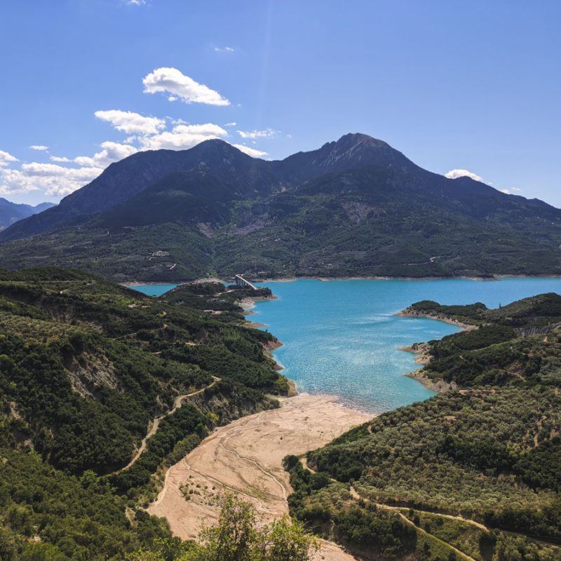 The view of Lake Kremasta from the side of Evritania.