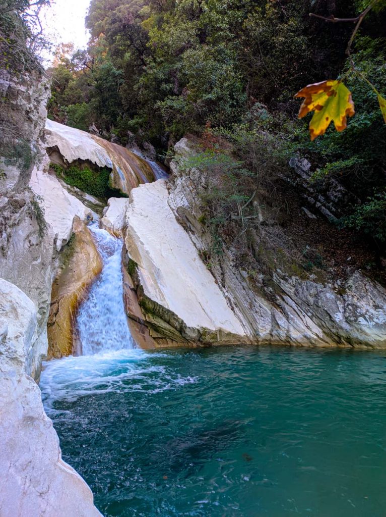 One of the many waterfalls in the gorge of Tryfos in AItoloakarnania , Greece