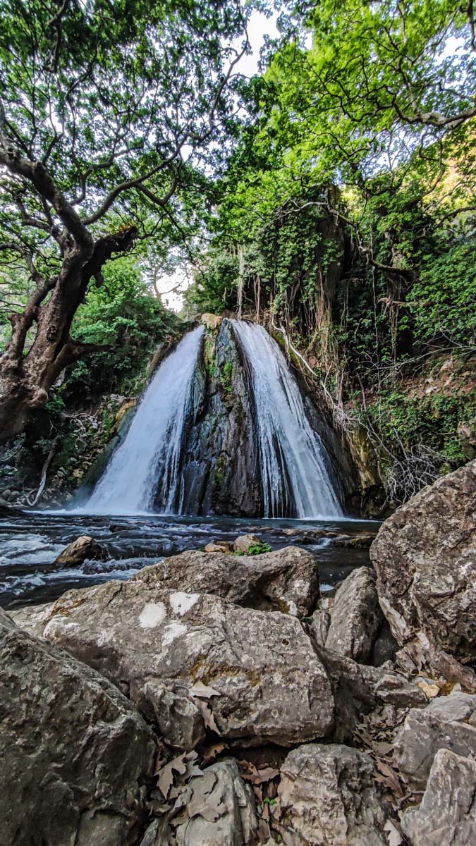 Twin waterfalls of Mokistianos - Agia Sophia.