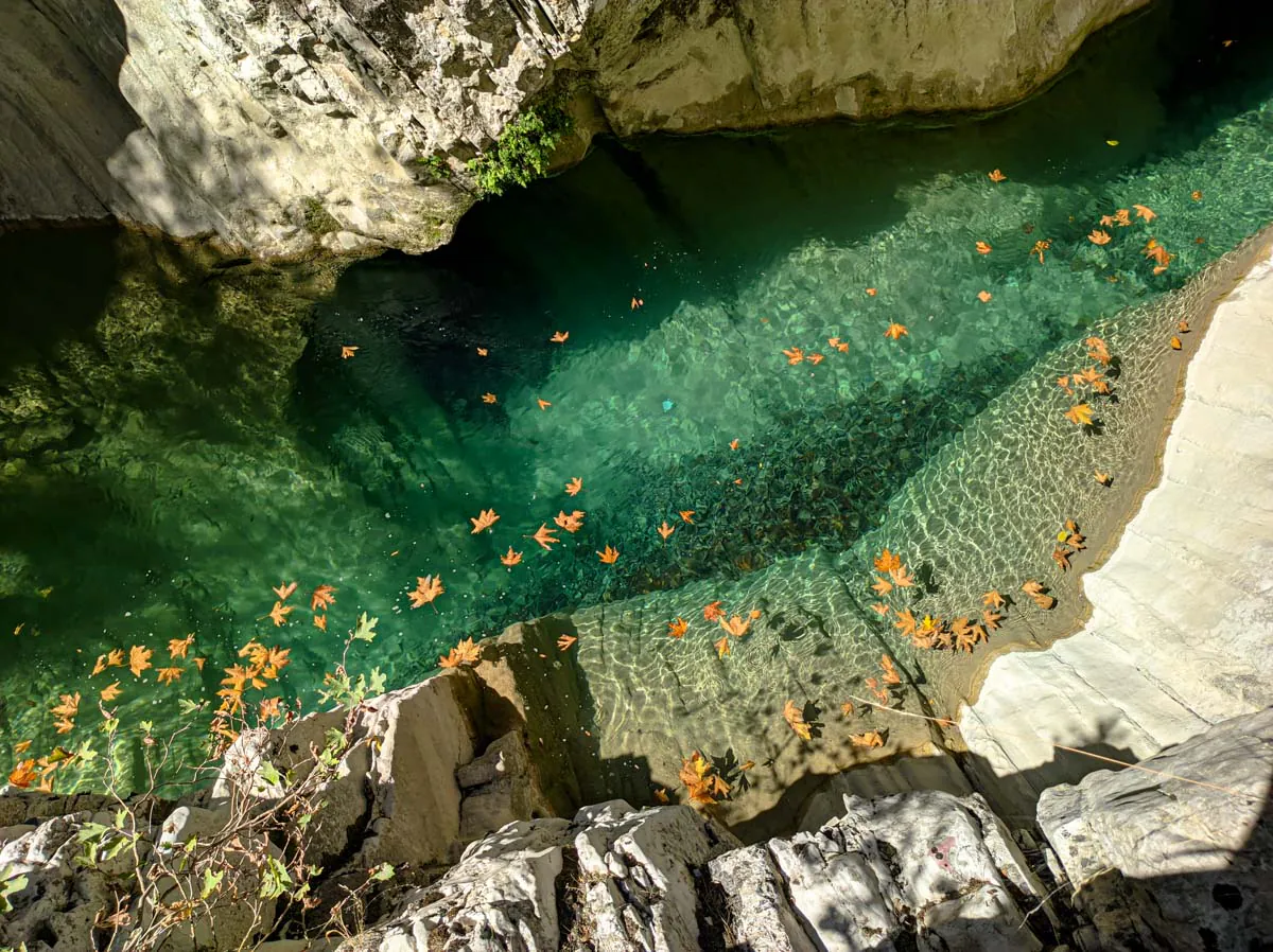 Tryfos waterfalls in Aitoloakarnania, Greece
